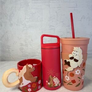 STARBUCKS LUNAR YEAR 2026 HORSE Equestrian Pony Tumbler 20oz Thermos & Mug 12oz